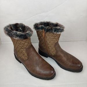 Patrizia Waterproof Winter Ankle Booties w/ Faux Fur Trim